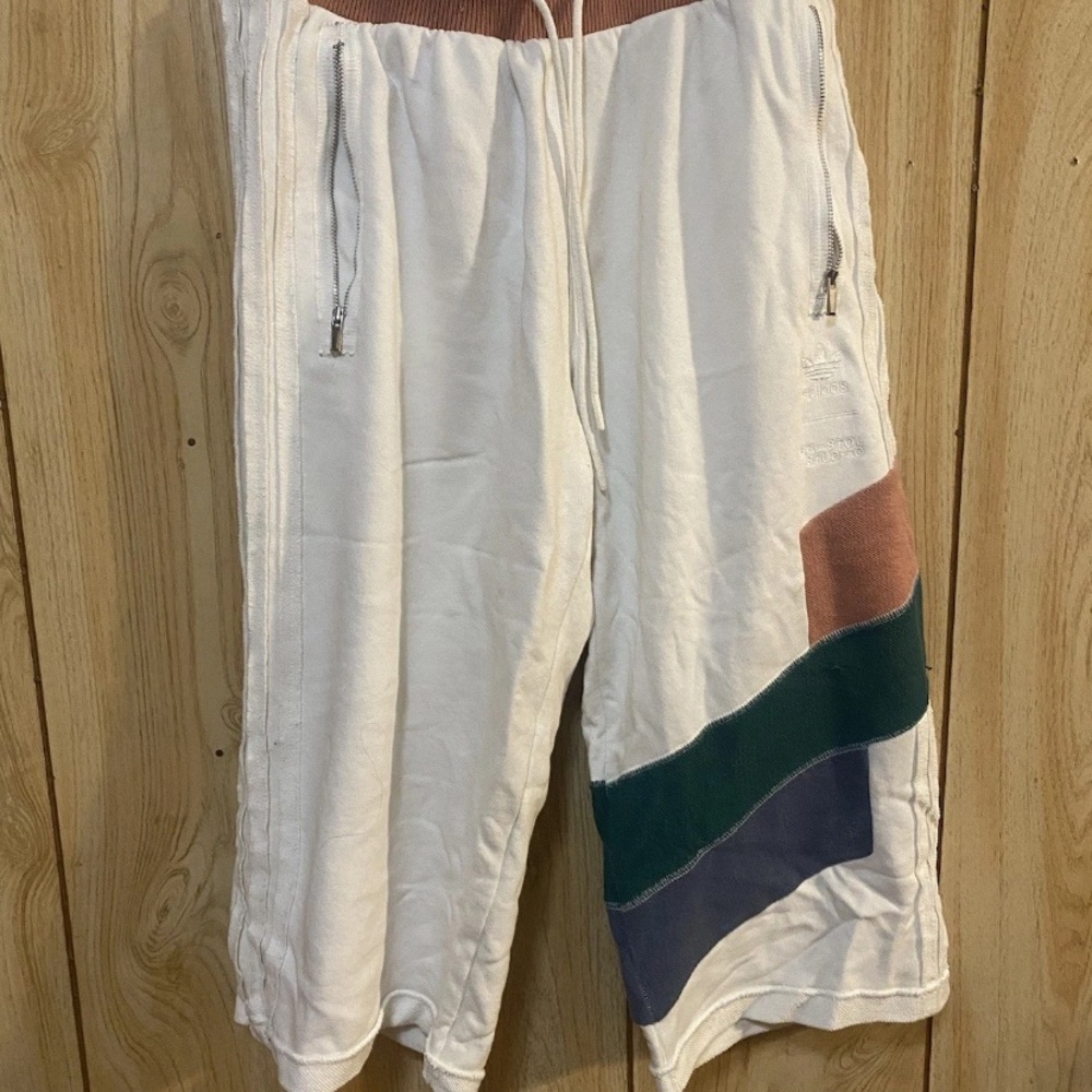 adidas White Shorts with Multicolor Accents